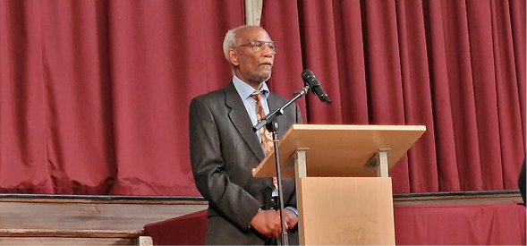 Owen Jones speaking at the 2024 Windrush Tea Party